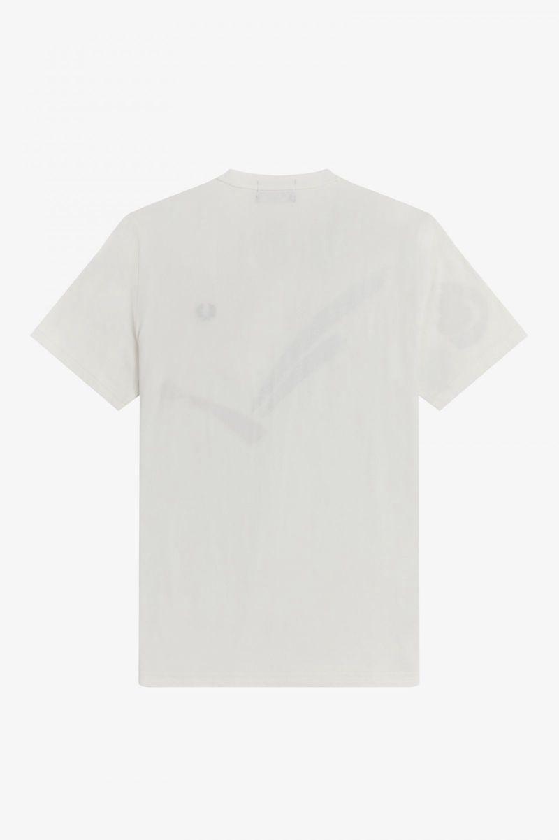 White Fred Perry M3839 Men's T Shirts | PH 1718FDNM